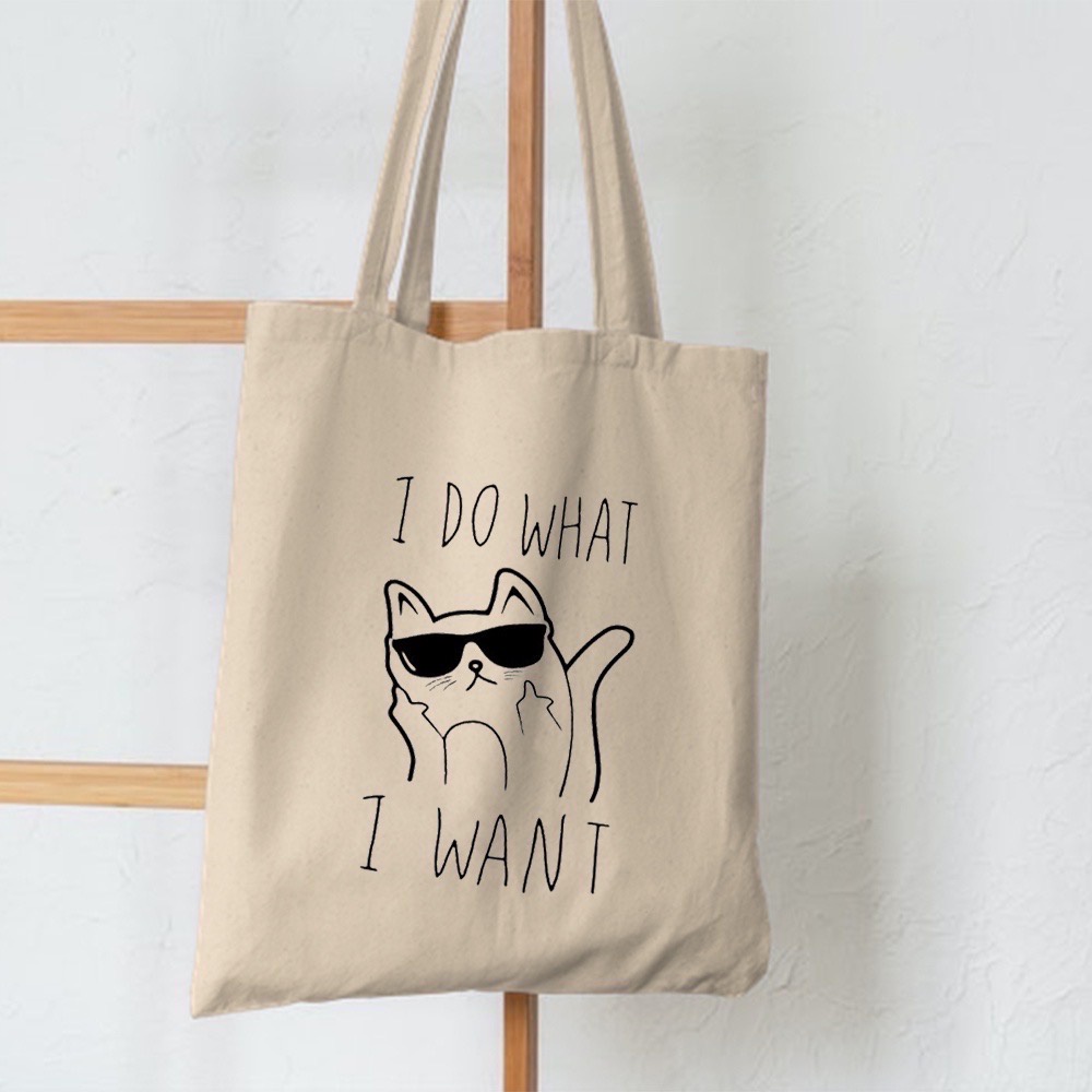 HOT SALE 2.2 [BISA COD] TOTE CAT RESLETING TERBARU 2023 / TOTEBAG KPOP / TOTE BAG KPOP / KOREA / GOT7 / SEVENTEEN/ IKON/ ANIMAL / ICE CREAM TOTE UKURAN BESAR RESLETING KANVAS WARNA HITAM MARUN NAVY KREM