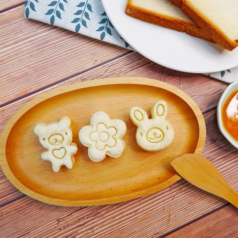 Lakhu set Cetakan Pemotong Roti Sandwich cetakan bekal anak sandwich cutter mold