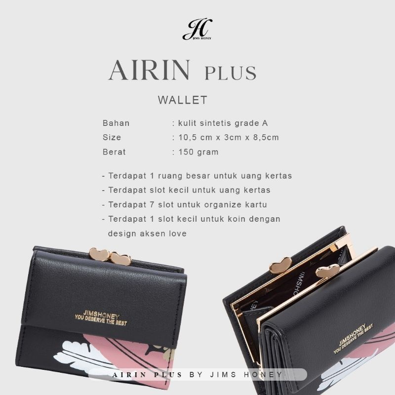 AIRIN WALLET Jimshoney ORIGINAL Dompet wanita lipat kartu Original real pic cod jims honey