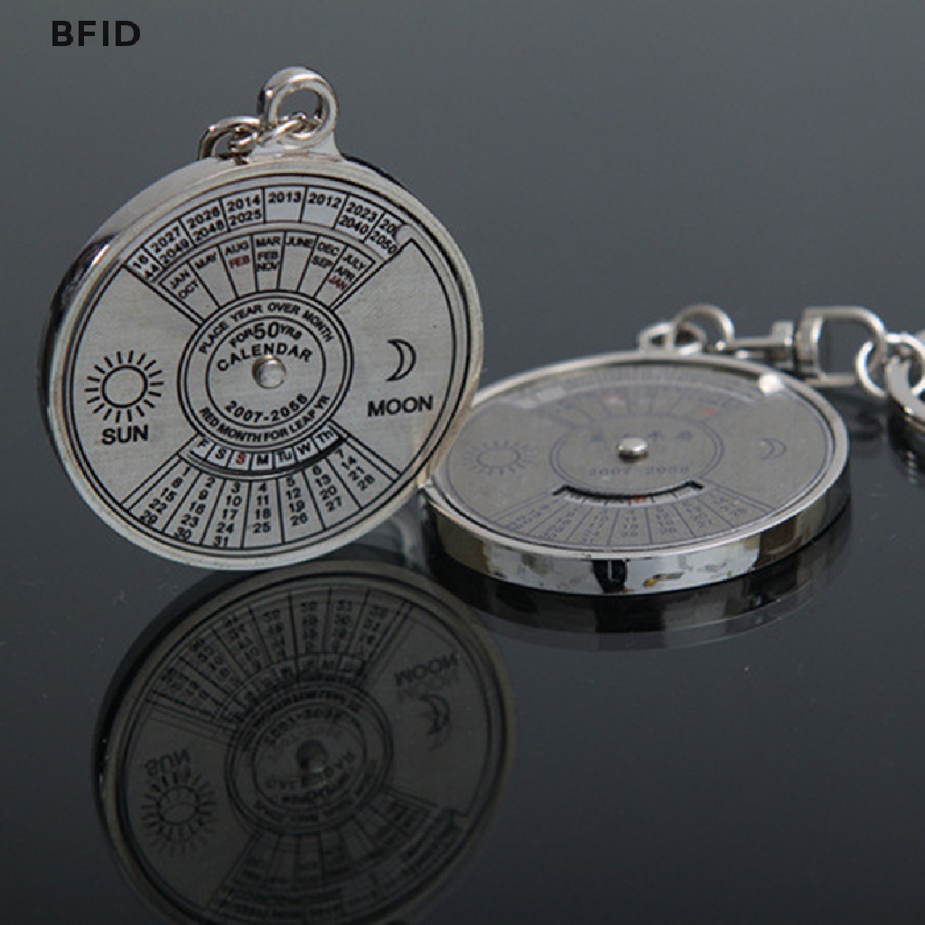 [BFID] Keren Stylish Kalender 50tahun Gantungan Kunci Keyfob Metal Alloy Ring Compass [ID]