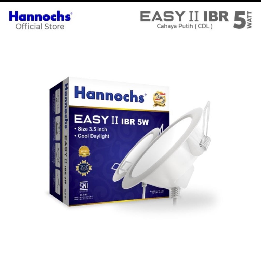 Lampu Downlight LED Hannochs EASY II 5W Bulat IB / Hannochs Downlight LED EASY II 5W IBR Cahaya Putih