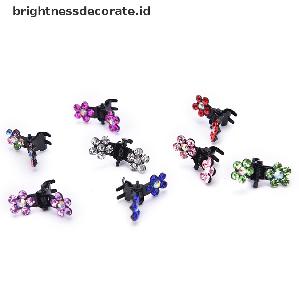 [Birth] 12pc Kristal Bunga Mini Cakar Hair Clip Hair Pin Aksesoris Rambut Bayi Perempuan Lady [ID]