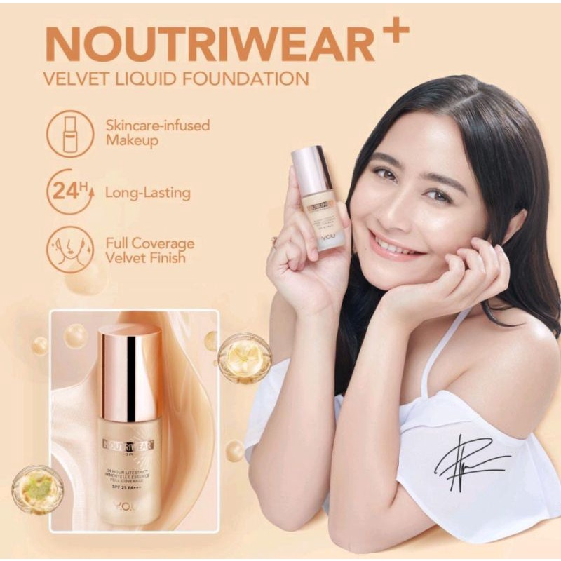 ☘️Yuri Kosmetik☘️ YOU NOUTRIWEAR VELVET LIQUID FOUNDATION FREE TRAVEL SIZE