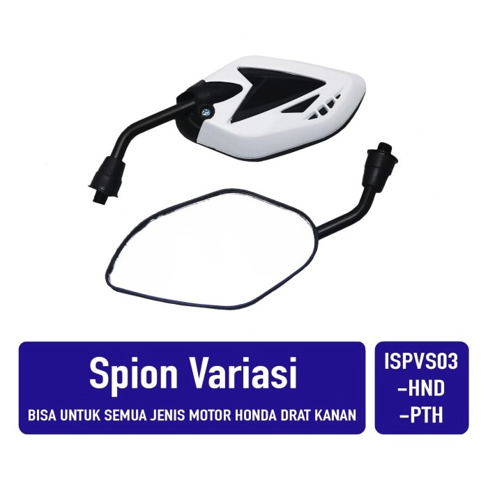 Jual Spion-Kaca Kiri-Kanan Set Variasi S03 Motor Honda Drat Kanan Baut 14 - Putih Diskon