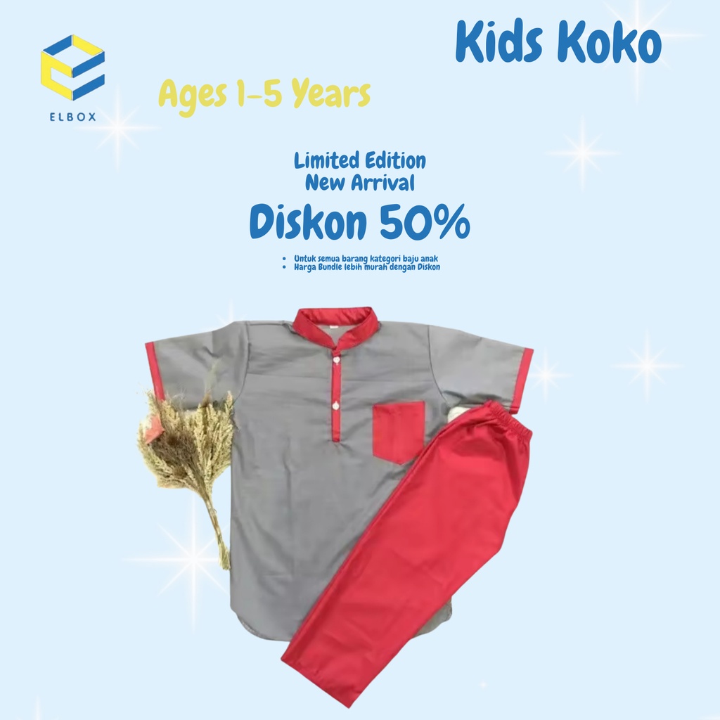BISA COD Elbox Koko anak 1-7 Tahun pilih warna