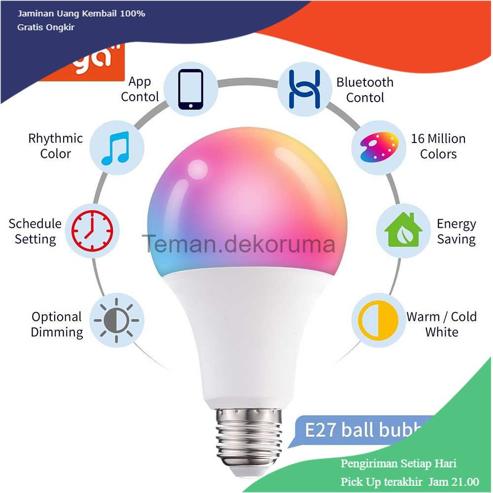 TD - LMP TUYA Lampu Bohlam RGB Smart Bulb Bluetooth Control E27 10 W - TY-10W