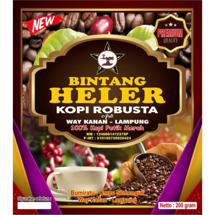 

Kopi Bubuk Bintang Heler Way Kanan Lampung 200 gram