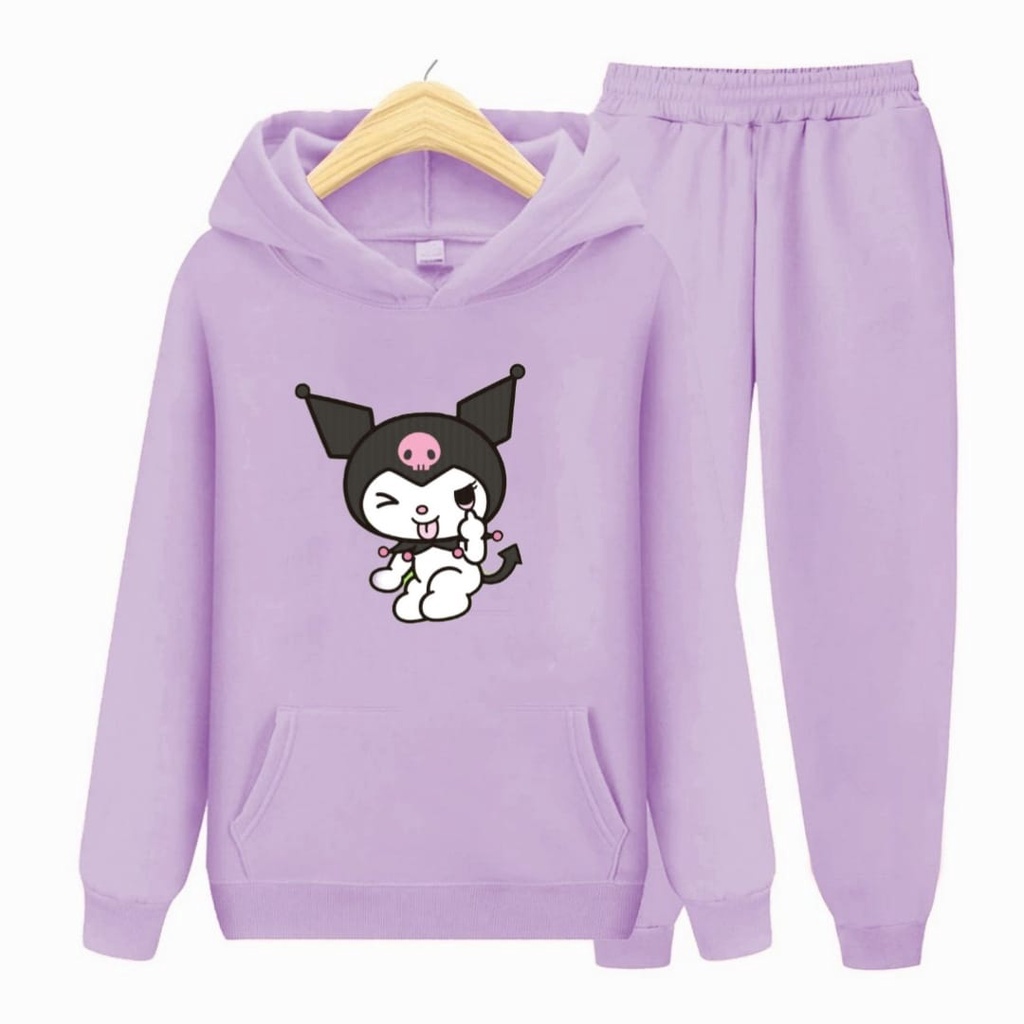 Setelan Anak Kuromi Sweater Hoodie Size S, M , XL, XXL