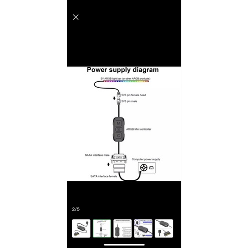 5V 3PIN ARGB Controller Adressable RGB SATA PIN