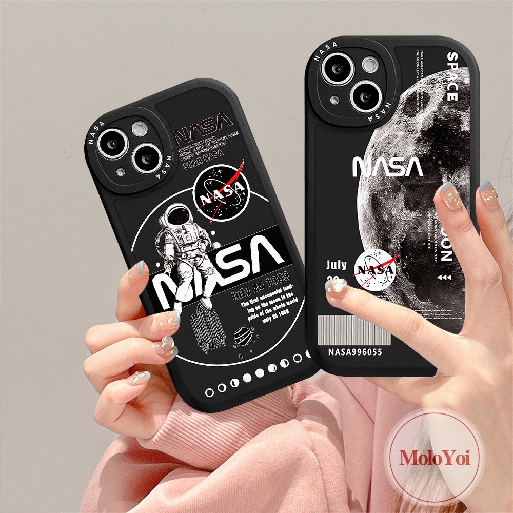 IPHONE Casing NASA Merek Trendi Kompatibel Untuk Iphone14 11 13 12 Pro MAX 6Plus 7Plus 6 6s 78 Plus 14 Plus XR X XS MAX SE 2020 Casing Handphone Belakang TPU Lembut