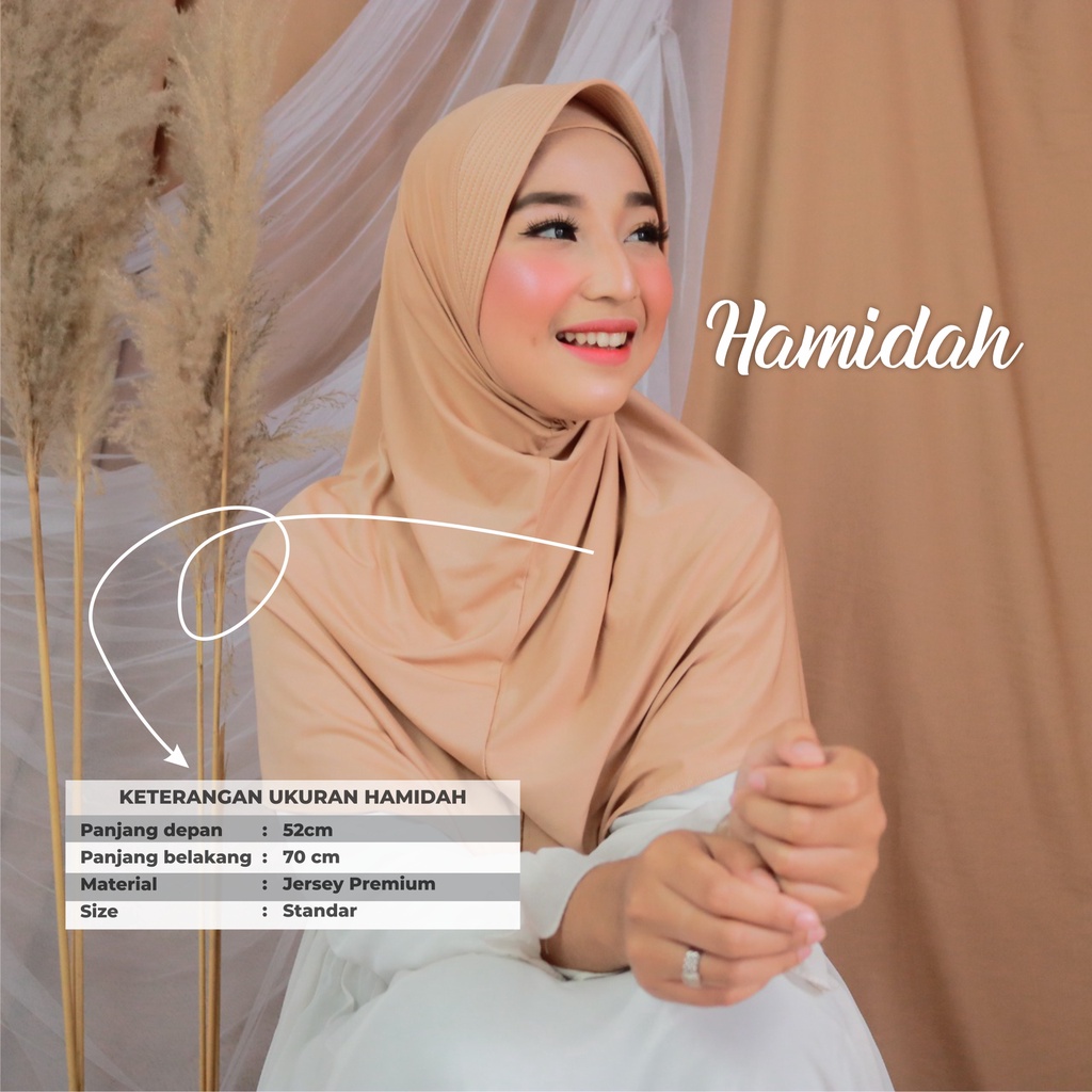 Paket Usaha Jilbab Bergo Instan Hamidah Jersey Premium By Shamira 20 Pcs