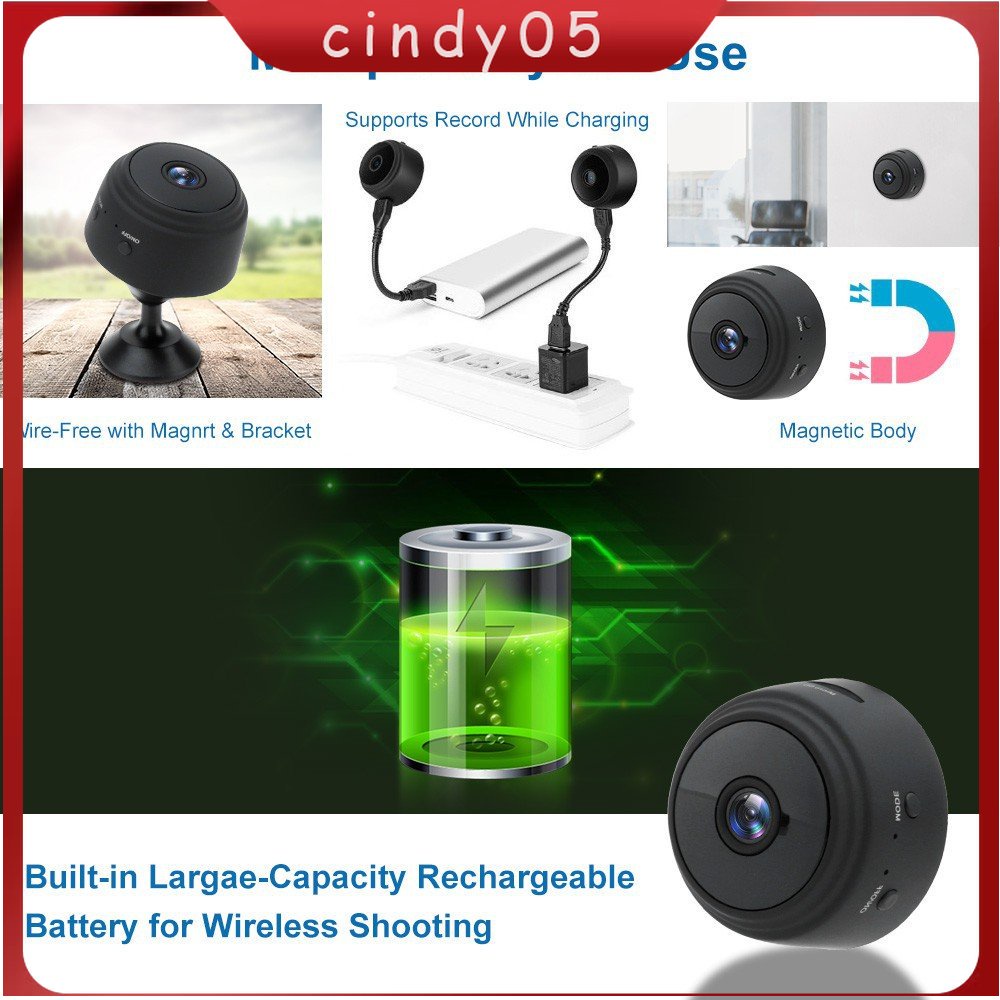 【COD】 Wireless A9 Mini Camera Wifi HD 1080P Micro Kamera Kecil Smart IP Kamera CCTV Spy Camera Kamera Pengintai