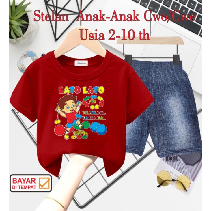 ((IB))SETELAN ANAK2 UNISEX SEMI JEANS/LATO LATO DIGITAL SABLON