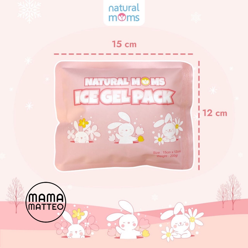 NATURAL MOMS Ice Gel Pack 200gr 200ml / Pendingin Penghangat ASI Makanan Minuman / Polar Skate / Rabbit Pink / BANDUNG