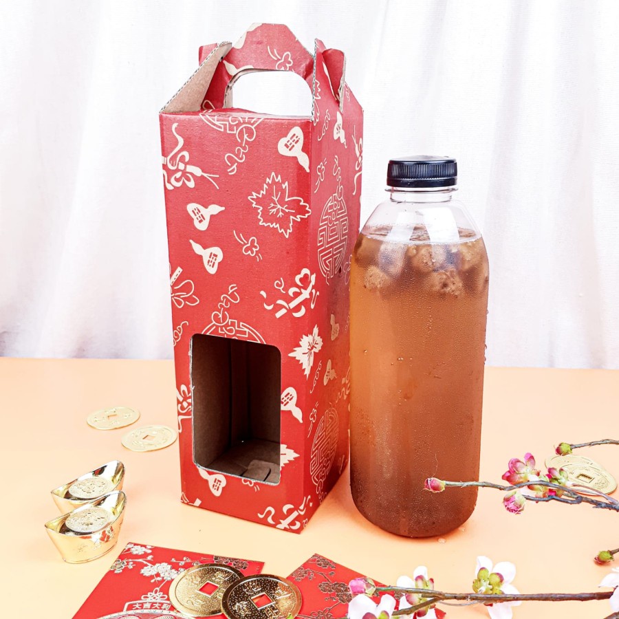 Dus Kemasan Hampers Botol 1 Liter Imlek / Gable Box Packaging CNY
