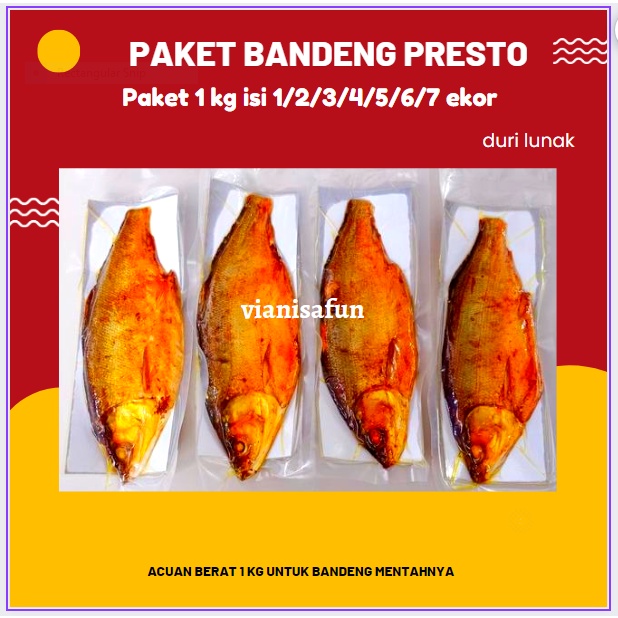 

Paket Bandeng Presto 1 Kg Isi 1/2/3/4/5/6/7 ekor By Vianisafun
