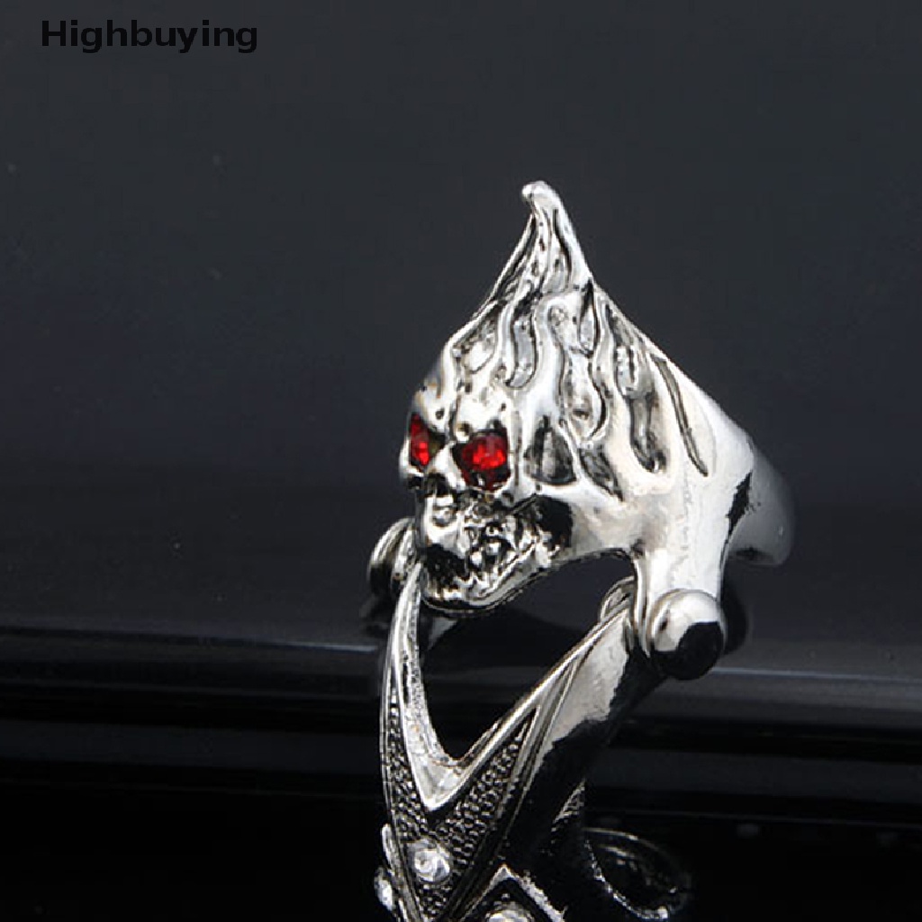 Hbid Gothic Punk Skull Knuckle Rings Sendi Cincin Cakar Yang Dapat Ditekuk Perhiasan Klub Pesta Glory