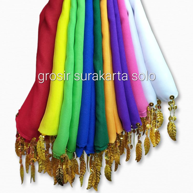 Sampur Tari 2,1 meter SD/SMP Selendang Tari Gombyok Ronce