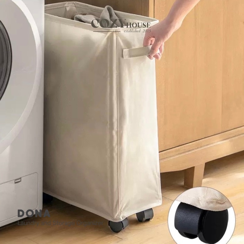 COZYHOUSE DONA Keranjang Baju Kotor Laundry Basket Storage Organizer Tempat Penyimpanan Barang Hemat Tempat dengan Roda