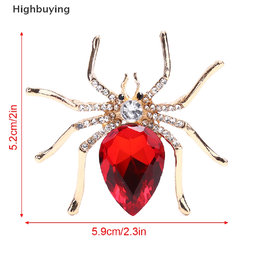 Hbid Fashion Lady Kristal Spider Pin Bros Dekorasi Korsase Lencana Perhiasan Hadiah Glory