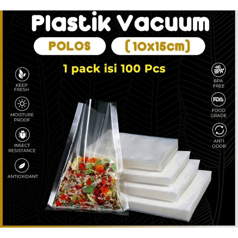 rumah boci_Plastik Vacum Sealer Makanan Polos Uk 10x15 cm