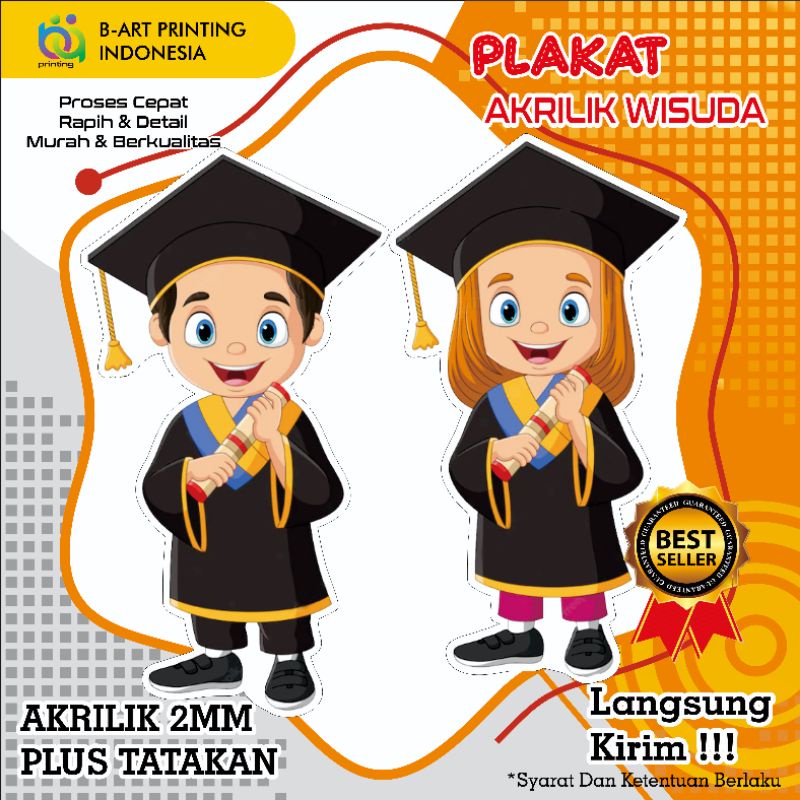 PLAKAT WISUDA TK/PAUD/SD/SMP AKRILIK 2MM SOUVENIR KENANG KENANGAN PIALA