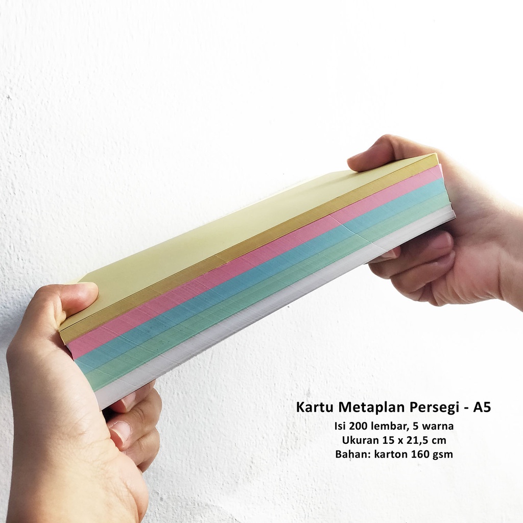 

Kartu Metaplan 160 gsm 200 lbr 5 warna Kotak Persegi - Meta Plan