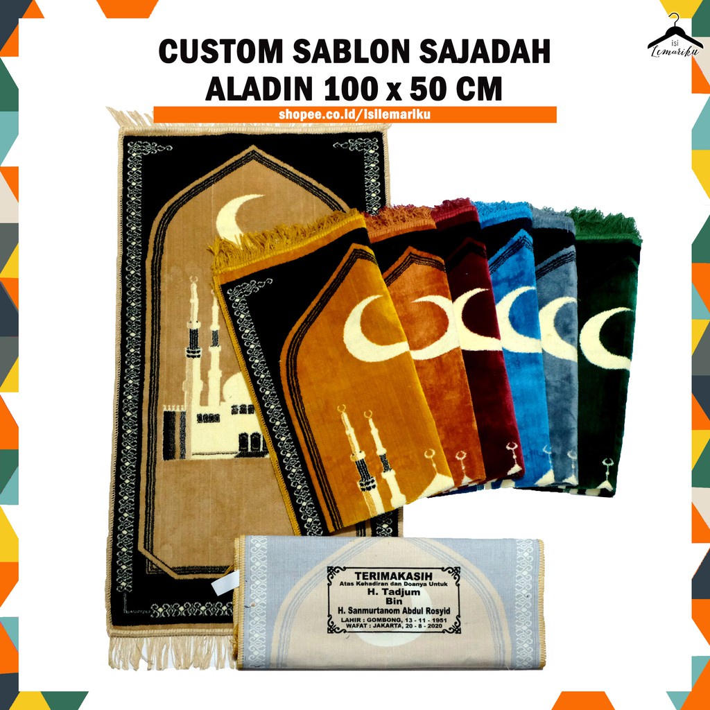 GROSIR/SABLON 60pcs Sajadah Bulu Beludru Halus Aladin Murah 50x100cm