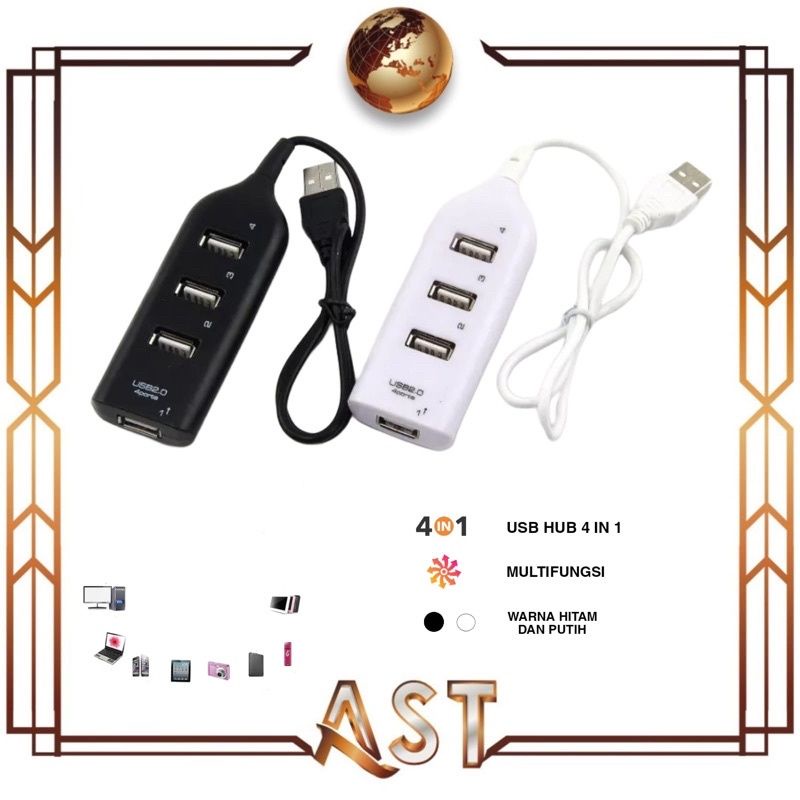 Saklar USB 4 in 1 Sambungan 4 in 1 kabel 4 for mouse ,flasdisk,  Cas dan lain2