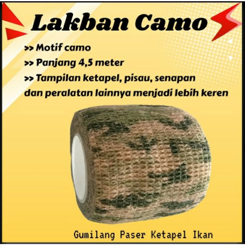 lakban camuflase praktis dan mudah lebar 2,5cm panjang melar 4,5m