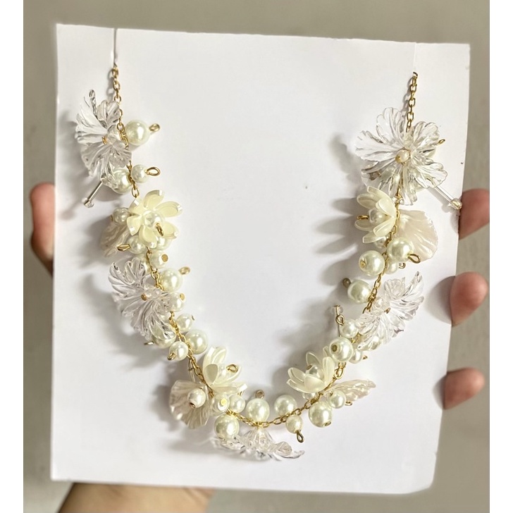 Necklace Beads Kalung Mutiara Crystal | kalung mutiara hijab non hijab murah