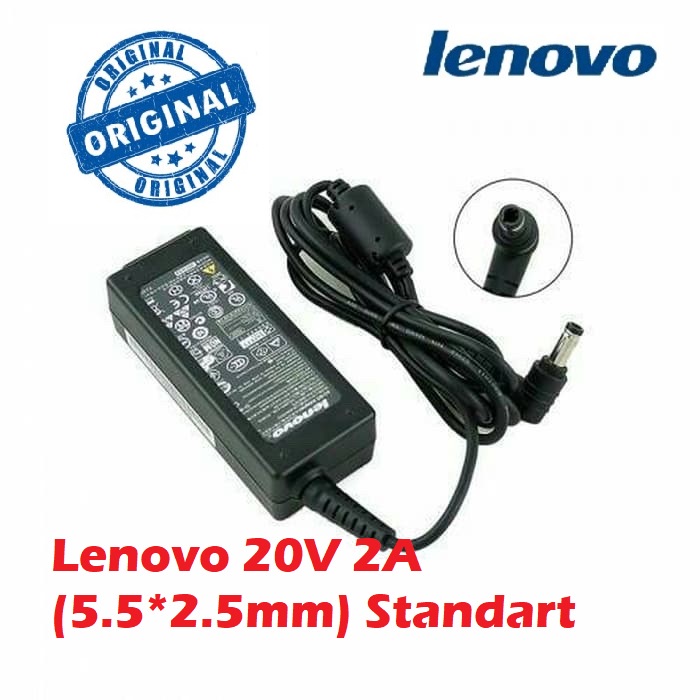 ORIGINAL ADAPTOR LENOVO 20V 2A (5.5x2.5mm) IDEAPAD S100 S205 S206 S405 U260 S9 S9e S10 S10-2 S10-3 S10-3T U150 U160 U260 U310 S10e S12 MSI Wind U115 U120H U120 U90 U100 U115 U90 U100 U110 U120 U120H U123 U123t U130 U210 ORIGINAL