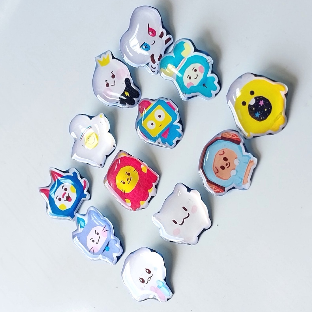 TREASURE PIN BUTTON SET BROS TREASURE X LINE CHARACTER ISI 12 PCS