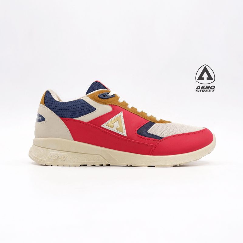 Aerostreet 37 - 44 Osaka Krem Merah Navy - Sepatu Sneakers Sport