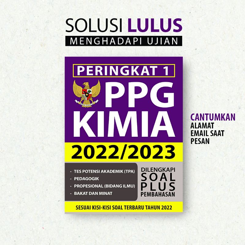 Peringkat 1 Seleksi PPG KIMIA 2023 | Terlaris & Gratis Ongkir