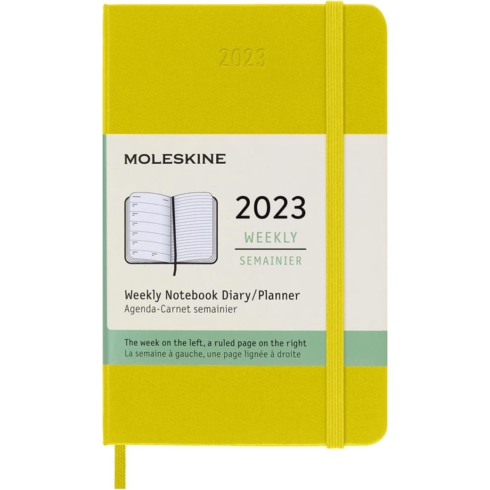 

Agenda Moleskine 2023 - Hard Cover Weekly Pocket -Agenda Journal Planner Book