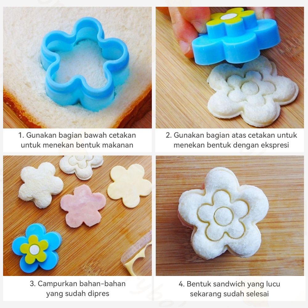 Ivorybaby Set cetakan pemotong kue Cetakan pemotong roti tawar untuk dekorasi dapur