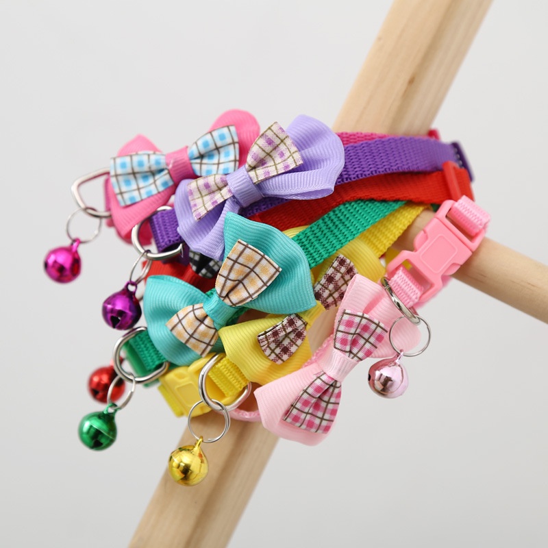 Kalung Kucing Lonceng Tali Leher Hewan Peliharaan lucu Cat Dog Collar Motif Pita H438 Mallshopping
