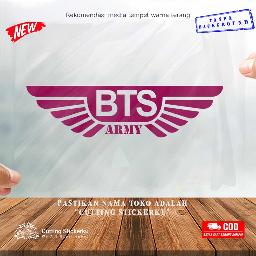 Cutting Stiker Emblem BTS Army Variasi Motor Mobil Sticker Timbul Keren Nyala Dasbor Spakbor Visor Body Kaca Helm Hologram Reflective Tahan Air Bodi Samping Scoopy Vario Beat Nmax Pcx Vespa Aesthetic Kpop Bt21 Korea Windshield Kustom Modif Boy Band