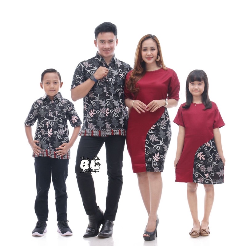 Batik dres batik pekalongan dres batik dres gereja dres keluarga baju lengan pendek