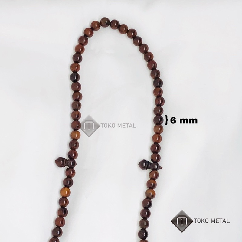 Tasbih Kaokah Asli 99 Butir Warna Coklat 6 Mm [ Toko Metal ]