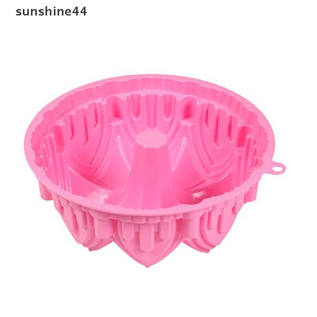 Sunshine 21.7 cm Kue Besar Cetakan Silikon Bentuk Kastil Roti Pastry Mould Baking Tool.