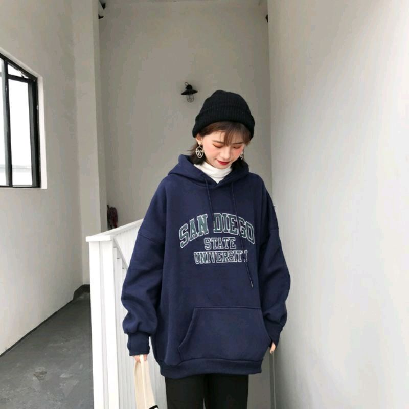 S - XXXXXL(6XL) Hoodie BIGSIZE SAN DIEGO STATE UNIVERSITY Jacket Korean Ulzzang OVERSIZE Jumper Jumbo Wanita Pria Unisex Cotton Fleece