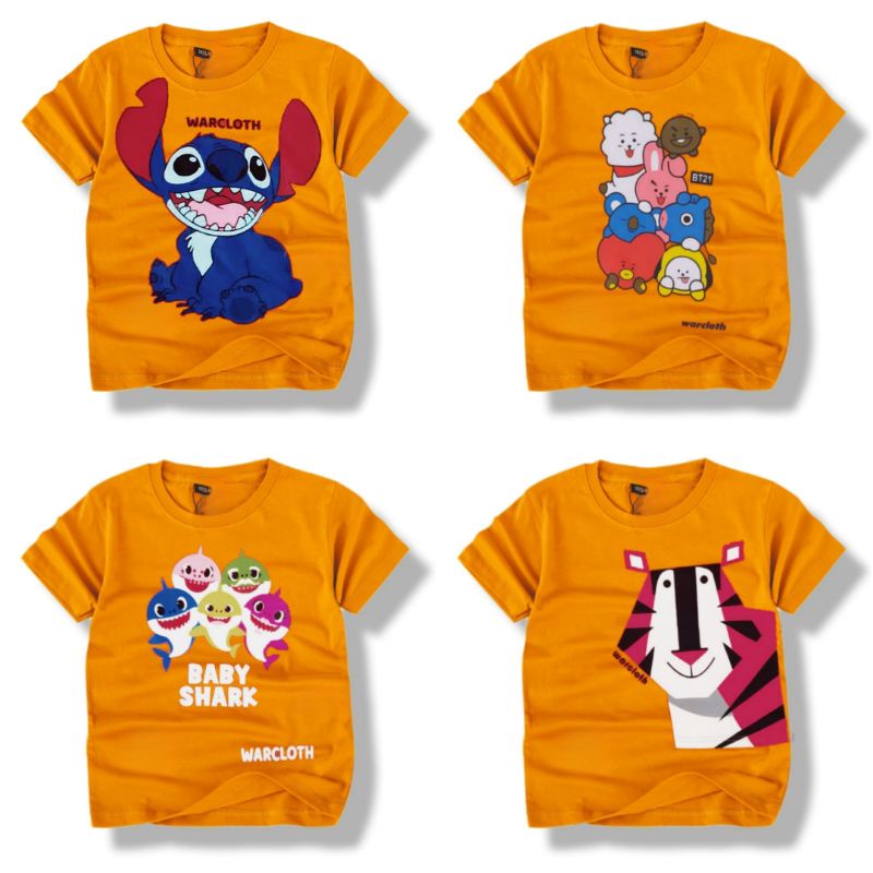 PROMO...!!!BAJU ANAK//KAOS ANAK//PAKAIAN ANAK//KAOS KARAKTER//SUPERHERO//KARTUN//REALPICT//TERLARIS//TERMURAH//USIA 1-9 TAHUN//TERLUCU//ORANGE