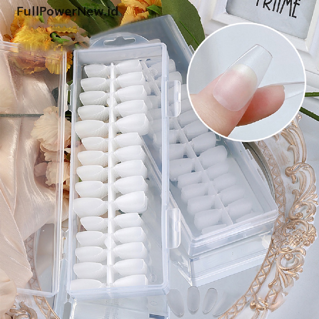 Power 300pc Ultra-Tipis Frosted Palsu Nail Art Manicure Extension Full Peti Mati Kuku Tips ID