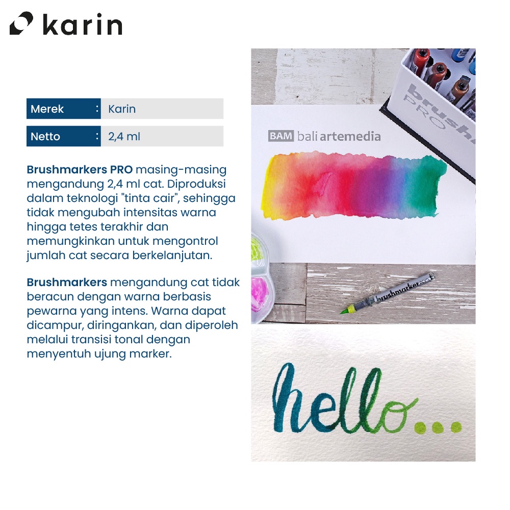 Kuas Melukis Alat Menggambar Anak Karin Brush MarkerPro Sun &amp; Tree Color (3/6) Terlaris By Bali Artemedia