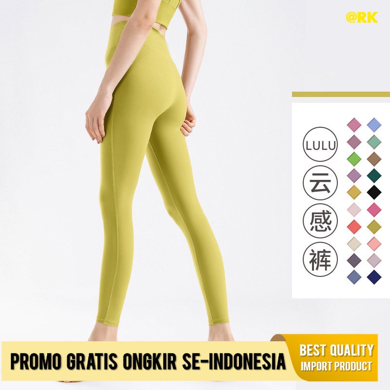 Celana Wanita Fr-Sp Series Elastis Tinggi Hip Angkat Olahraga Kebugaran Celana Tanpa Benang Telanjan