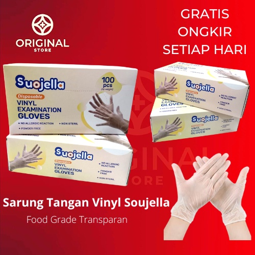 SARUNG TANGAN FOOD GRADE VINYL VYNIL VINIL GLOVESMART VINYL ORI FOOD GRADE TRANSPARAN ISI 100