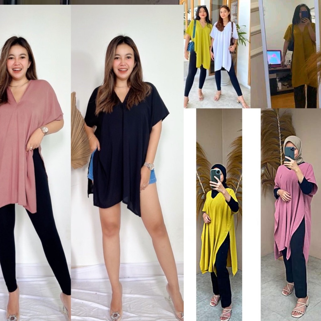 ATASAN NAGITA LONG SQUARE /BLUS NAGITA SLAVINA  CRINKLE TUNIK NAGITA