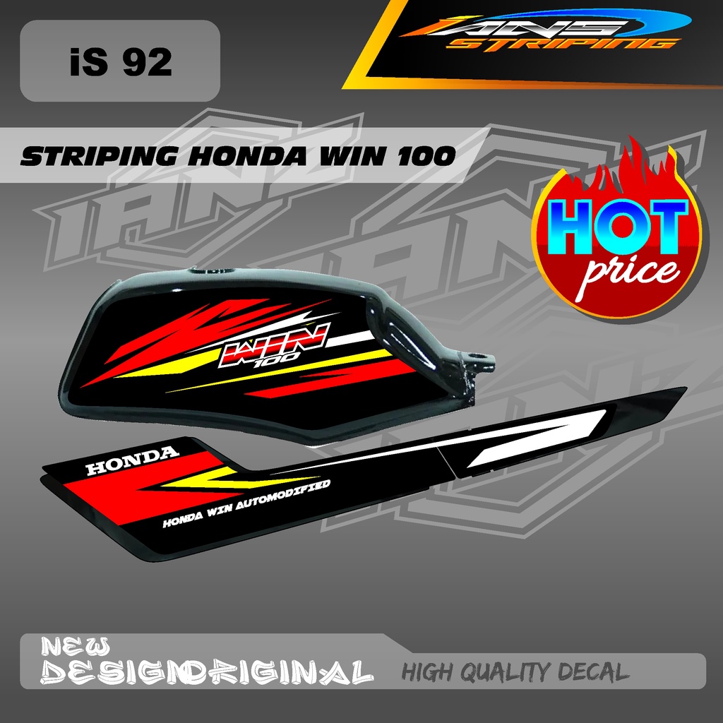 LIST STIKER CUSTOM WIN100 BAHAN BERKUALITAS MENGUNAKAN MATERIAL HOLOGRAM / NON HOLOGRAM IS92